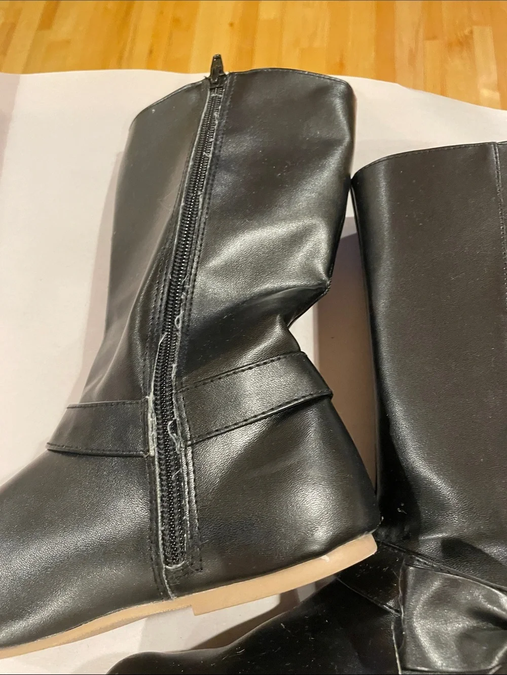 Gymboree Black Girls Tall Faux-Leather Boots with Side Bow
